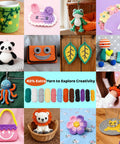 Beginner Crochet Kit 6 Piece Amigurumi Animal Family Starter Set with Step By Step Video Tutorials and Forty Percent Extra Yarn