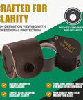 10x21 Triplet Professional Loupe for Jewelry, Coins, Gemstones with leather case and high-definition viewing features.
