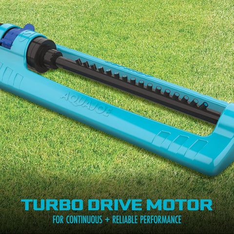 Oscillating Sprinkler With Adjustable Spray And 16 Clog Resistant Nozzles Metal Base For Up To 3600 Sq Ft Coverage on grass