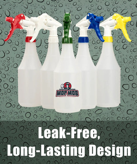 Skip The Flimsy Jugs And Load Up On These Chemical Resistant Spray Bottles 32 Oz Five Pack with colorful trigger sprayers.