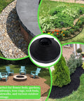 2.5 Inch Tall Black Landscape Edging Kit With 100 Ft Roll for flower beds, DIY lawn borders, and paver edging in use