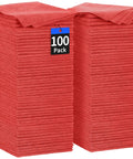 Bulk 100 Pack Microfiber Shop Towels 11.5 By 11.5 Inches Red Lint Free Non Scratch Paint Safe Cleaning Rags For Cars Garage Home And Mechanic Work For Detailing Projects