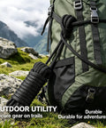 Black Four Pack Boat Dock Lines 3/8 Inch By 15 Feet Nylon Double Braided Rope With 12 Inch Loop on green backpack in mountains