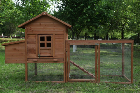 Wooden Chicken Coop For 2 To 5 Chickens Outdoor Hen House Poultry Hutch With Weatherproof Roof Durable Fir Wood Construction