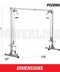Beefy Heavy Duty Cable Crossover Machine For Home Gym Functional Trainer with dimensions 83x113x37 inches.