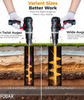 NAFOGAR garden auger drill bits, 2-pack, 1.6in x16.5in and 3.5in x16in for planting; hex-drive compatible.