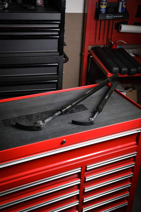 Extendable Indexing Pry Bar For Mechanics And Heavy Equipment 21 To 33 Inch Telescoping Pry Bar With 14 Position Rotating Head