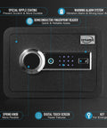 Biometric Fingerprint Safe Box 0.85 Cu Ft Heavy Duty Fireproof and Waterproof Cabinet with digital keypad and chrome knob