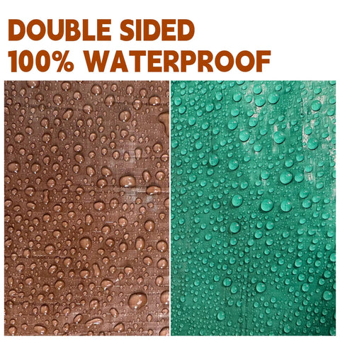 5x7 Ft Waterproof Tarp Built With 7 Mil Thick Poly, Heavy Duty Grommets And Reinforced Edges, double-sided, wet surface view