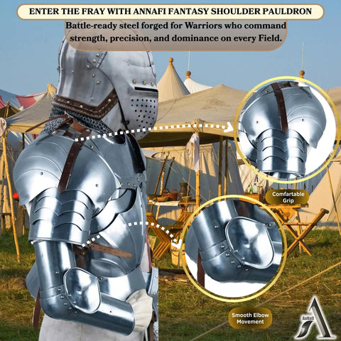 Medieval Knight Armor Set Complete With Spaulders Gorget Vambraces And Pauldrons One Size Handmade In Silver Ready For Cosplay LARP