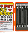 6-Pack 500-Watt T-3 Halogen Work Light Bulbs With Hard Case for contractors and electricians, shown in orange storage case