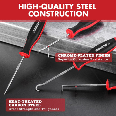 High-quality steel hook and pick tools from 4 Piece Precision Hook And Pick Set With Pouch For Auto Repair Mini Pick Tools, detailed view.