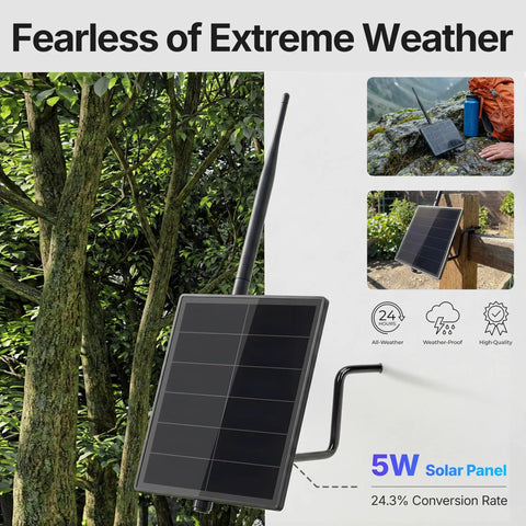 Kickass 5W Solar Outdoor Enclosure For Meshtastic Repeaters Weatherproof Mesh Radio Housing mounted on tree.