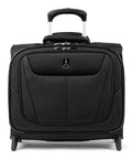 Maxlite 5 Softside Underseat Rolling Tote Two Wheel Carry On Bag for Cabin Use, black front view with handle extended.