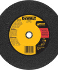 DEWALT 14-inch chop saw blade; metal cut-off wheel (DW8001), abrasive disc.