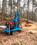 No Fuss Mini Hydraulic Water Well Drilling Rig 200 Meter Deep Borehole Drill on track in forest for residential water jobs.
