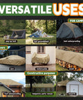 Heavy Duty 8x10 Feet Tan Tarp With 12 Mil Waterproof Poly Coverage used for versatile outdoor coverings and protection