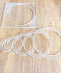 Slick Multi Circle Router Jig For Pro Woodworkers And Craft Pros Offering Laser Cut Acrylic Precision with guide rings layout.