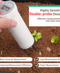 Industrial Grade Soil pH Meter With Calibration Free LCD Display, Pro Grade High Accuracy Dual Needle Stainless Probes in use