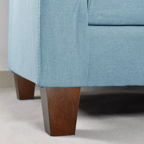 4 Inch Wood Furniture Legs Set Of 6 Square Couch Legs For Sofa Armchair Dresser And Sideboard Replacement Mid Century Modern Durable Rubber Wood With Hardware Included on blue couch