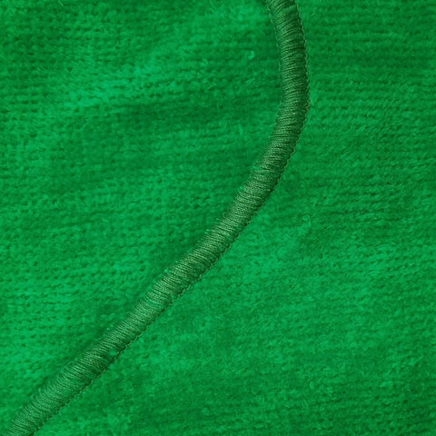 Close-up of Green Velvet Terry Sweatband For Hard Hats Snap On Liner Washable Keeps Sweat Dry Soft Absorbent 6 Pack Durable