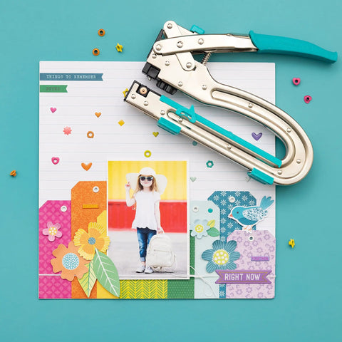 Big Bite Workhorse All In One Punch Tool For Eyelets And Grommets Set Snap And Punch Through Paper Leather Fabric Plastic And More With Three Tenths Inch Center Rotating Setting Blocks For Easy Durable Grommet Install
