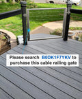 Heavy Duty Adjustable Cable Railing Hardware Kit T316 Stainless Marine Grade For Wood Posts Deck Stairs And Garden Fence 0 To 180 Degree Angles Ten Pack showing metal railing on wooden deck