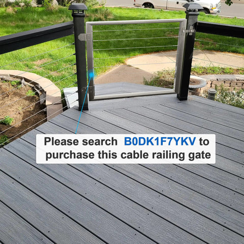 Heavy Duty Adjustable Cable Railing Hardware Kit T316 Stainless Marine Grade For Wood Posts Deck Stairs And Garden Fence 0 To 180 Degree Angles Ten Pack showing metal railing on wooden deck