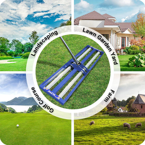 Beefed Up Lawn Leveling Rake With Aluminum Roller Base And Stainless Steel Construction 30 By 10 Inch for garden golf lawn farm