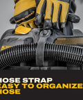 Heavy Duty 8 Gallon Wet Dry Shop Vacuum Featuring A Legit Powerhouse 5 Peak Horsepower Motor And Rear Blower Port hose strap for easy organization.