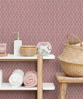 Tribeca 1 Inch Hex Glossy Blush Porcelain Tile For Floors And Walls, 10-1/4 By 11-7/8 Inch installed in a bathroom setting