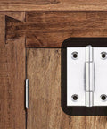 Twenty Pack Heavy Duty Stainless Steel Folding Butt Hinges 2 Inch mounted on wooden door for cabinetry.