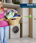 Woman with laundry basket near Motion Sensor Switch With Ambient Light Detector And Occupancy Modes, Neutral Wire Required