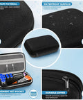 Grab And Go Vial Storage Case For Fridge And Travel Holds 7x 3ml 3x 10ml And 1x 30ml Vials With Mesh Pocket Organizer Black Case