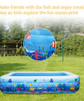Ultra Spacious Family Sized Inflatable Pool 100 Inch By 66 Inch By 23 Inch Above Ground Kiddie Lounge Blow Up Pool in garden