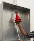 Person using MT1500 Extreme TrueTape Webbing 1/2 In By 3000 Ft, 1250 Lb Tensile Strength with red conduit pulling tool