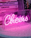 USB LED light up bar sign in pink cheers design on desk, neon sign USB LED light up bar sign for party home decor desk lightbox