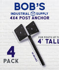 4x4 Concrete Post Anchors U Shape Post Base Set 4 Pack For Fence Pergola And Deck Posts Beefy Heavy Duty Post Holder Brackets