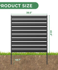 Black Metal Outdoor Privacy Screen Fence Panels 42 Inch High 38 Inch Wide Two Panel Enclosure For Air Conditioner Trash Can Pool Equipment Garden Patio Privacy Fence For Outside No Frills Heavy Duty showing size 38x42 inches