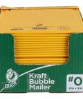 Box of Kraft Bubble Mailers 6x9 Inches Size 0 Self Sealing Manila Mailers Pack Of 25 With Cushioned Bubble Lining