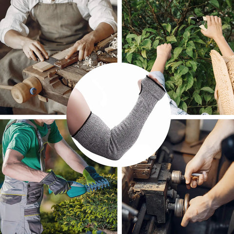 Heavy Duty Cut Resistant Arm Sleeves With Thumb Hole 18 Inch Anti Abrasion Safety Arm Guard For Garden And Kitchen Work