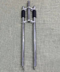 Beefy 1 Inch Threaded Non Suspension Bicycle Fork for 26 Inch 700C and 29 Inch Wheels with Double Aluminum Shoulder Crown, Disc Brake Bracket