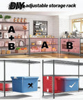 Beefy Five Tier Heavy Duty Adjustable Wire Shelving Rack With Three Thousand Two Hundred Lbs Max Capacity For Garage Organization Kitchen Pantry And Stacking Storage Built Tight To Handle Your Heaviest Gear Measures Fifty Nine By Eighteen By Seventy One in practical use for organizing kitchen items.