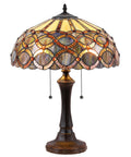 Prisma Tiffany Style Two Light Table Lamp With Shade In Dark Antique Bronze Finish 60 Watt Max E26 Bulbs Not Included