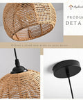 Top Tier Hand Woven Wicker Pendant Lights Trio Boasts A Natural Rattan Dome Shell With Long Adjustable Wires And Ready To Use Bulbs overhead view