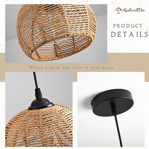 Top Tier Hand Woven Wicker Pendant Lights Trio Boasts A Natural Rattan Dome Shell With Long Adjustable Wires And Ready To Use Bulbs overhead view