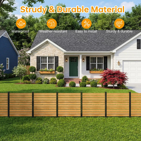 Two Panels Wood Privacy Screen For Garden And Patio 41 By 38 Inches No Dig Outdoor Privacy Wall Weather Resistant Sectional Fence