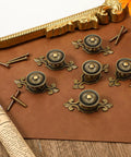 12 Pack Brass Cabinet Knobs With Backplates Antique Vintage Retro Style For Cabinets Drawers Doors Kitchen Cupboard Zinc Alloy Base