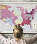 Person holding Native American Tribes Map 23 By 34 Inches Unframed With Languages And Cultures For Classroom Decor