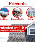 RoofMate Self Regulating Roof Heating Cable And Gutter Heat Tape For Snow Melt And Ice Dam Prevention, diagram showing usage on roof tiles